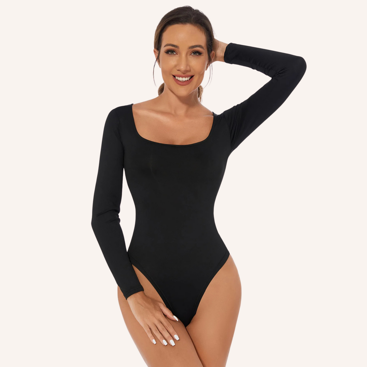 Square Neck Long Sleeve Bodysuit